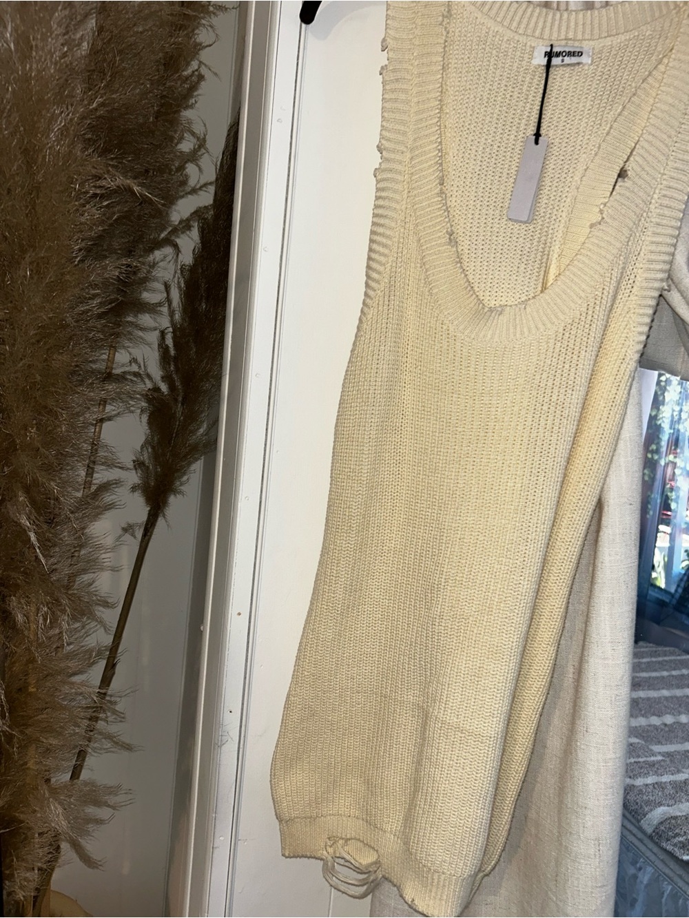 Rumored Cream Ribbed Tank Mini Dress - Picture 7 of 8